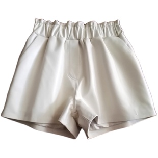 海宁绵羊皮裤2025年新款真皮短裤子女秋冬季白色阔腿裤女黑色显瘦