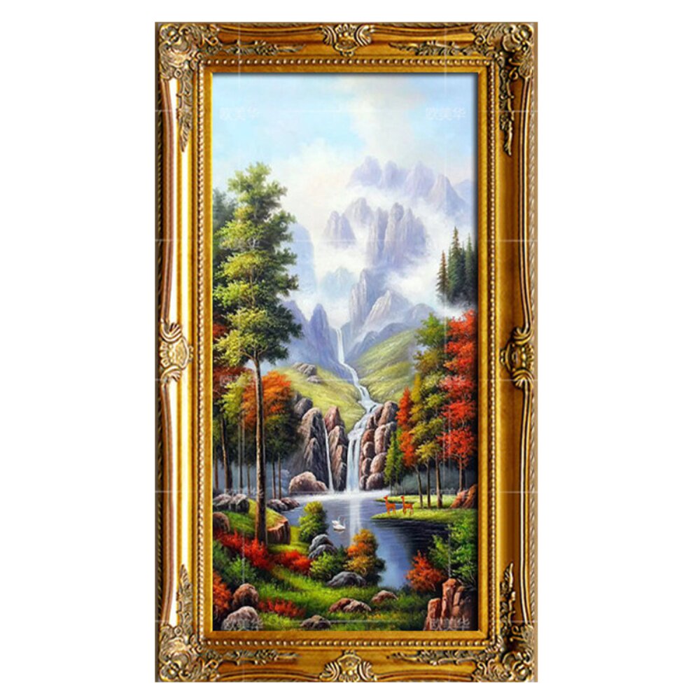 欧式聚宝盆油画玄关壁画餐厅挂画
