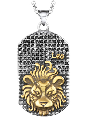 十二星座水晶方牌钛钢刻字挂饰品