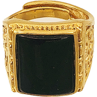 复古红绿黑宝石男戒子越南沙金镀金玛瑙马来玉戒指送父母久不掉色