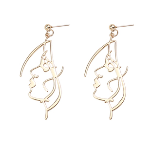 欧美夸张范镂空极简人脸轮廓新款耳环搞怪趣味手掌面具耳钉耳饰女