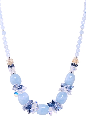 晶柜天然海蓝宝水晶短款简约气质