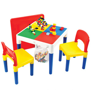 韩国直邮 积木桌子学习桌椅 二合一 宝宝多功能玩具台游戏桌