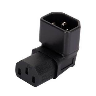 IEC320-C14转C13品字型转接插头挂墙投影液晶电视用九十度L型上弯