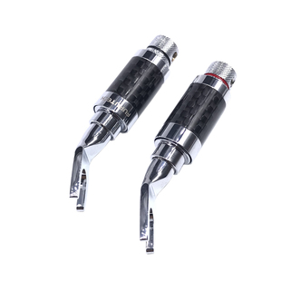 古河碳纤维紫铜镀佬Y插 U型音响喇叭线插头 DIY音箱线配件