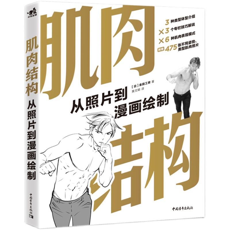 肌肉结构 从照片到漫画绘制 金田工房艺用人体绘画伯里曼人体结构教学人物速写入门基础绘画临摹透视技法头像美术艺术手绘教材正版