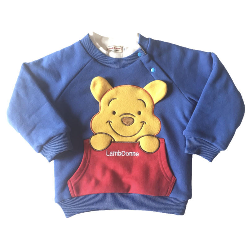 秋冬季新品 韩版童装 男童女童立体耳朵小熊卡通刺绣加绒卫衣