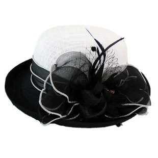 帽子女夏小香风遮阳帽时尚花朵防晒卷边盆帽透气凉帽百搭时装帽潮