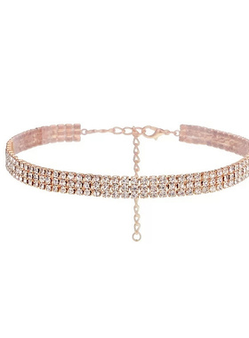 欧美风韩国水钻短款耳环项链饰品