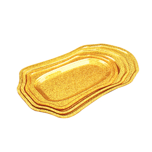 加厚亚克力烤乳猪托盘烧猪金色酒店长方形菜盘商业猪形刺身盘大号