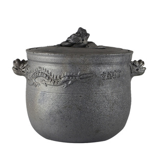 荥经黑砂锅炖锅家用陶土沙罐超大商用卤肉煲汤煮肉特大号传统煨汤