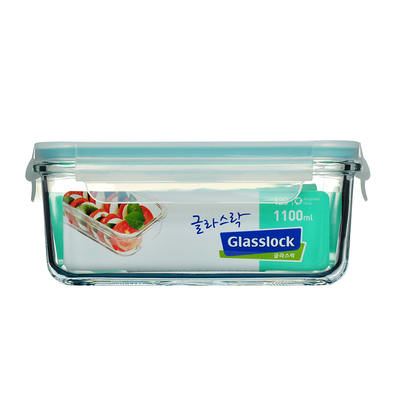Glasslock玻璃饭盒分隔微波炉便当盒分格保鲜盒圆形长方形