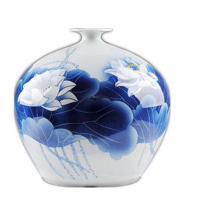 手绘桌面客厅花瓶摆件景德镇