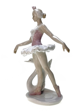 英国sviv陶瓷天鹅湖芭蕾舞者摆件