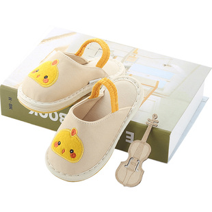 圣宜儿童宝宝棉布亚麻手工拖鞋防滑婴幼儿男女童家居幼儿园春秋夏