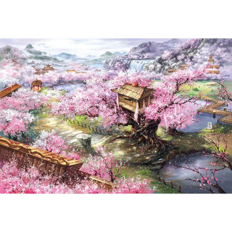 纯棉儿童房日本花卉油画十字绣