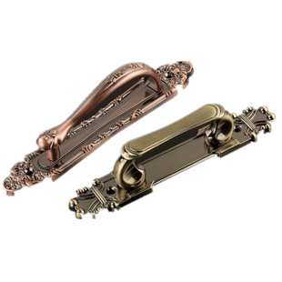 仿古明装门拉手锌合金欧式复古大衣柜把手中式大门推拉门木门把手