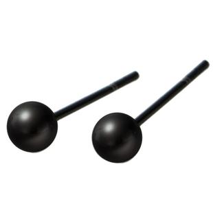 纯银耳钉2025新款潮男女简约小巧黑色光珠耳饰品耳环养耳洞耳骨钉