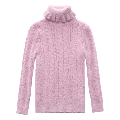 加厚洋气高领套头仿水貂绒打底衫