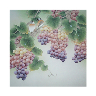 精品花鸟国画工笔画葡萄纯手绘成品画未裱软片可题款定制裱轴装框