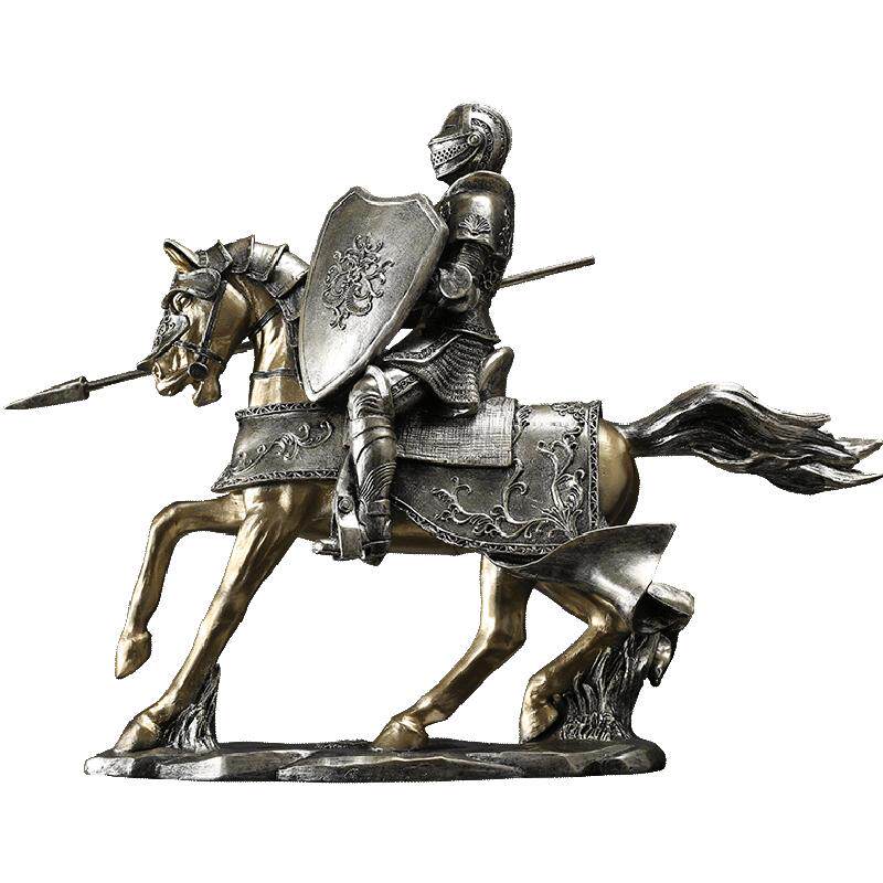 北欧创意骑士铠甲摆件客厅酒柜办公室装饰马摆设开业礼物商务高档