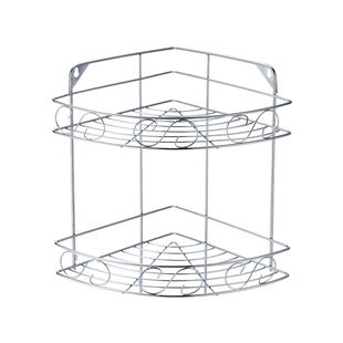 浴室卫浴置物架不锈钢2层卫生间转角厕所厨房壁挂落地收纳三角架