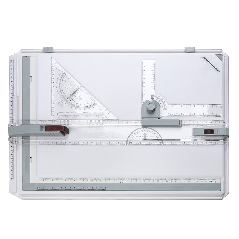 A2A3绘图板带刻度建筑机械土木工程专业学生设计师手工画图板多功能制图工具套装塑料便携式制图板丁字尺画板