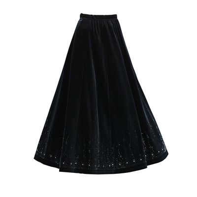 秋冬新款优雅妈妈金丝绒半身裙