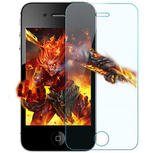 iphone4S钢化膜 苹果4/4S手机贴膜前保护膜四代屏幕膜玻璃膜
