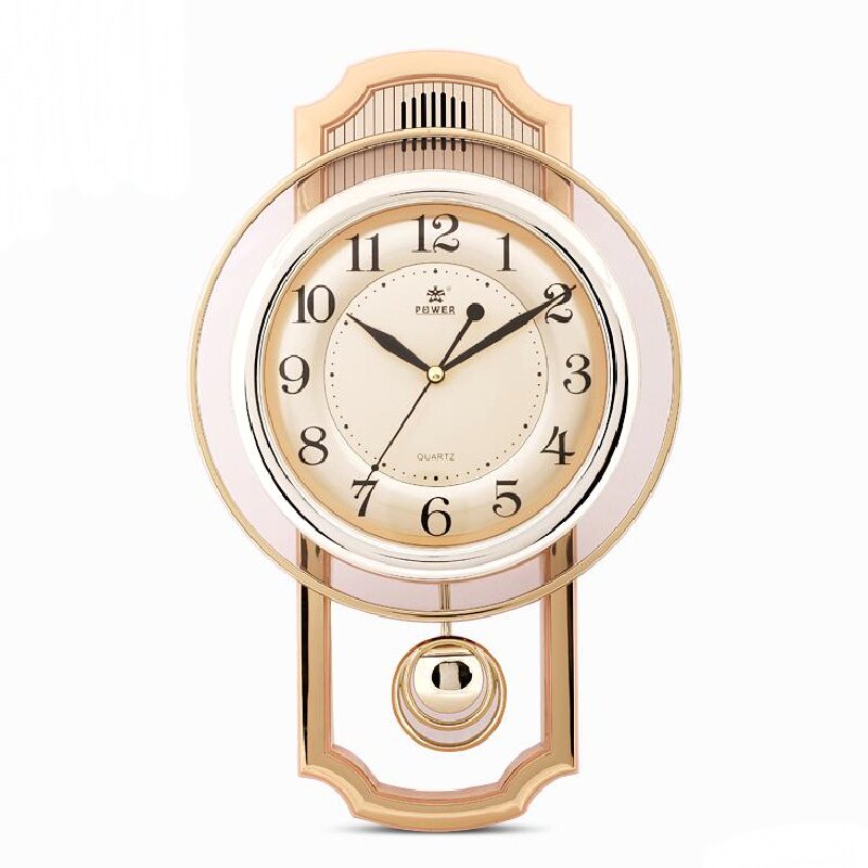 霸王石英钟挂钟挂表时钟表客厅金色打点美式现代创意时尚挂钟6173