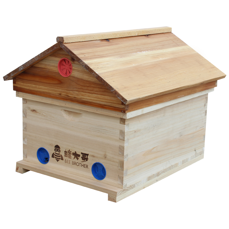蜂大哥蜜蜂箱新品中蜂蜂箱标准十框煮蜡全套专用圆形巢门别墅蜂箱
