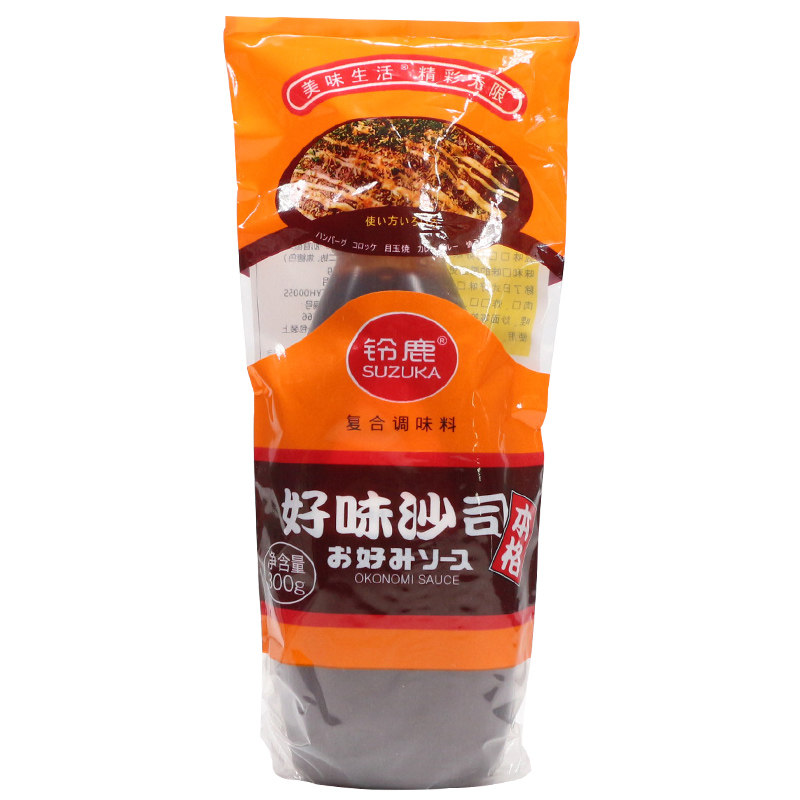 铃鹿好味沙司0脂煎饼酱日式章鱼烧料小丸子大阪烧酱照烧汁300g