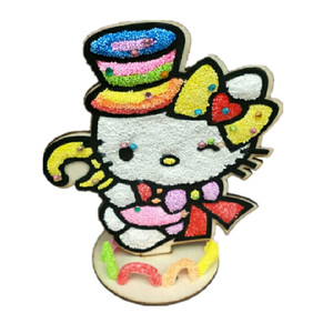 diy大号木板21cm手工填色珍珠泥