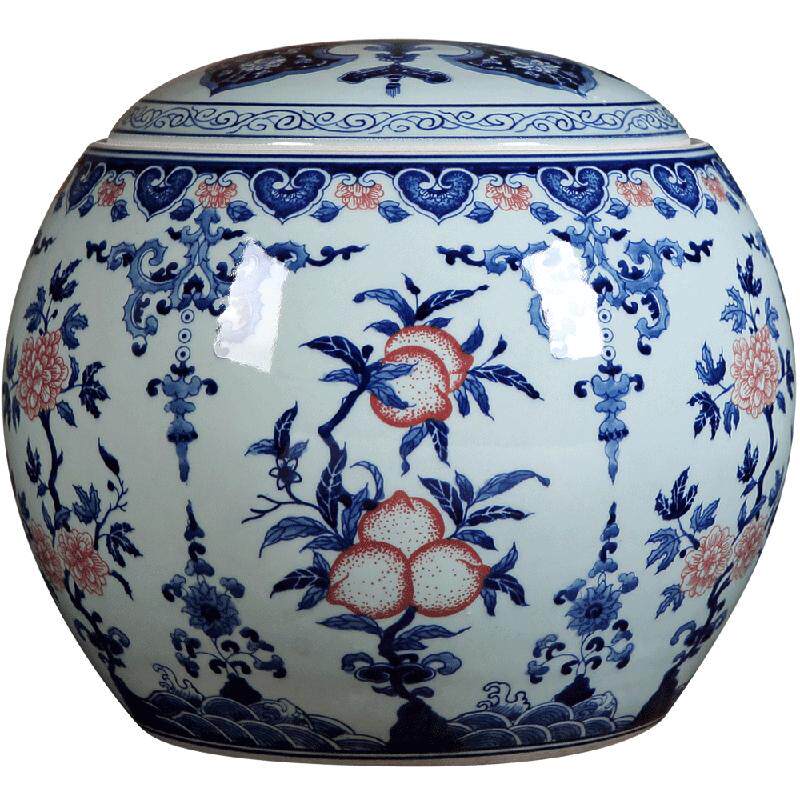 景德镇陶瓷器茶叶罐仿古青花瓷普洱茶叶罐子储物罐家居装饰品摆件