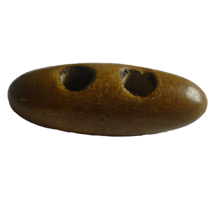 橄榄形木质天然钮扣两孔长扣牛角扣手工编织配饰纽扣50颗30mm