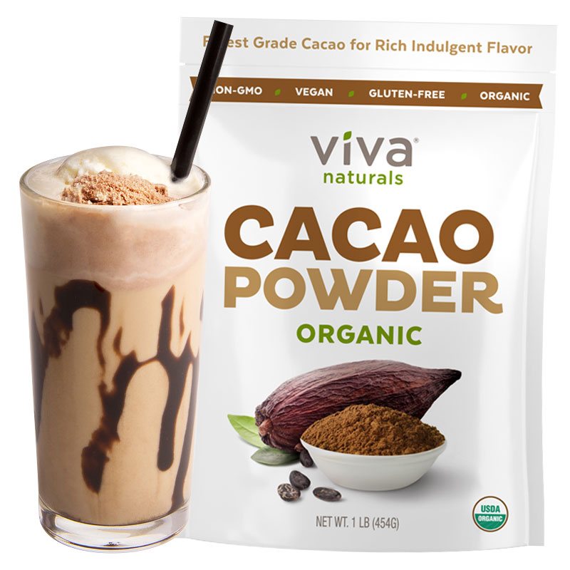 Viva美国进口天然有机无糖纯可可粉454g生cacao烘焙巧克力冲饮品