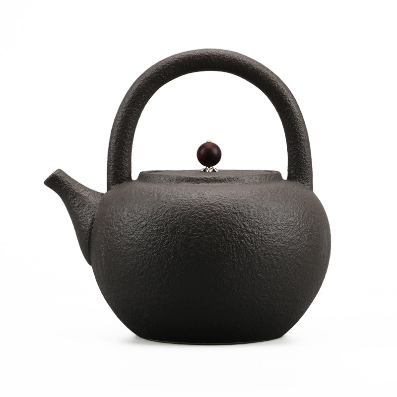 台湾煮茶陶壶黑陶茶具火山石煮茶器陶瓷提梁壶功夫茶烧水壶电陶炉