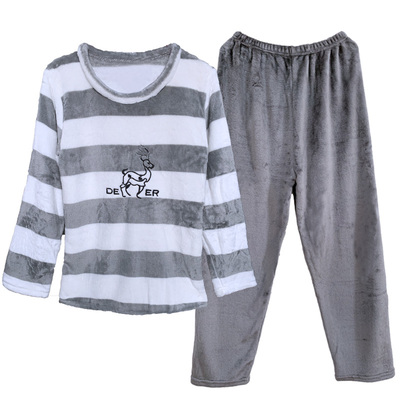 珊瑚绒情侣睡衣秋冬季加厚加绒