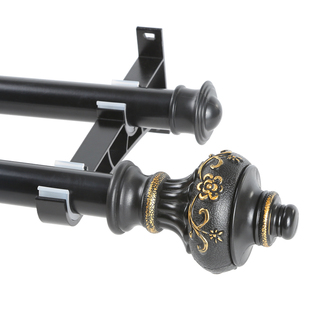 格林阳光地中海风格罗马杆窗帘杆欧式简约白绿黑色单双杆定制