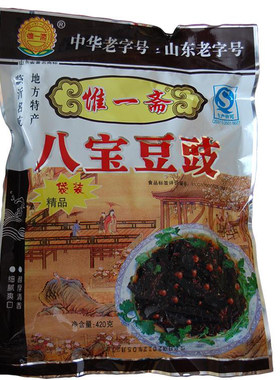 山东临沂蒙山特产老字号惟一斋八宝豆豉咸酱菜佐餐420g/300g袋装