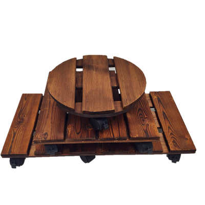 实木花盆托盘圆形长方形万向轮
