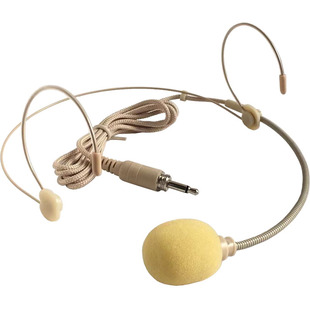 肤色头戴式麦克风单指向降噪耳挂式话筒外螺纹插头用于无线发射机