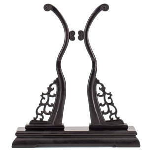 老阊门黑酸枝团扇扇架扇托专用配件可拆卸扇撑底座宫扇工艺扇子