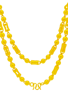 男士黄金色项坠土豪链子