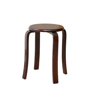 曲木凳子实木圆凳餐椅餐桌凳木头凳省空间成人凳家用折叠时尚木凳