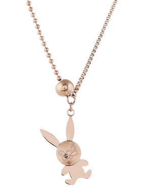 小兔子钛钢短款时尚风吊坠项链