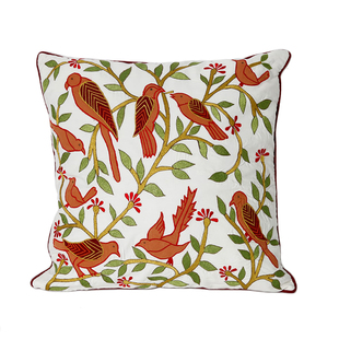 新中式宋式美学纯棉进口品牌花鸟刺绣沙发靠垫抱枕头含枕芯样板房