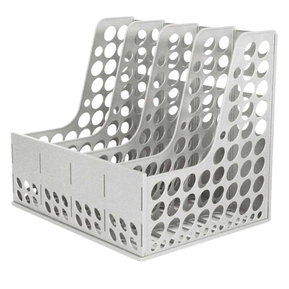 得力四联文件座整理置物架塑料单个书立竖立多层收纳盒档案筐学生4格桌面资料架收纳文件9847文件框