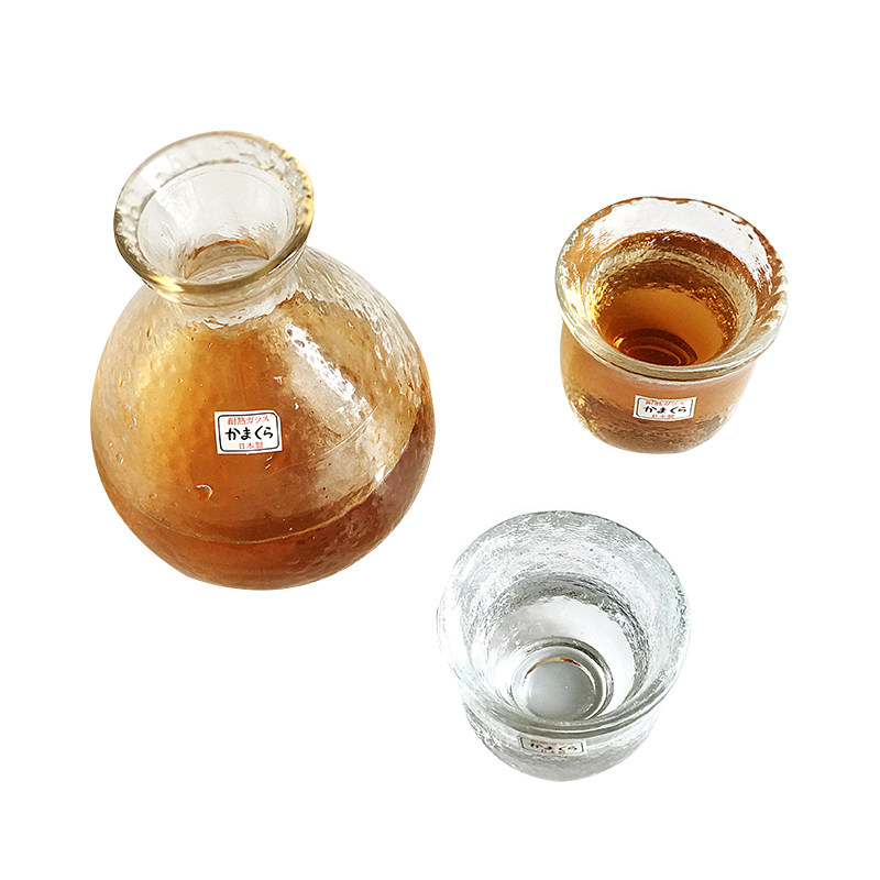 现货日本进口江户硝子手工鎚纹耐热玻璃清酒杯 40cc 白酒杯烈酒杯