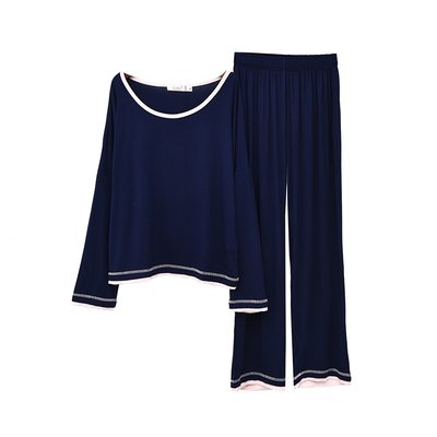 莫代尔简约风长裤套头弹力家居服